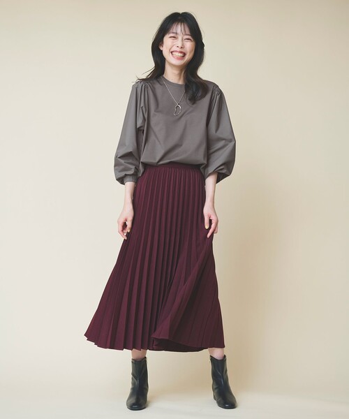 ANY（エニィ）の「【10色展開/ウエストゴム】ウーリッシュフラノ プリーツスカート（スカート・レディース・ワイン系/グリーン系5/ブラック系/グレー系5/アイボリー系/グレー系/ネイビー系/グリーン系/ブラウン系5/グレー系3・2/1/3）」の10枚目の写真