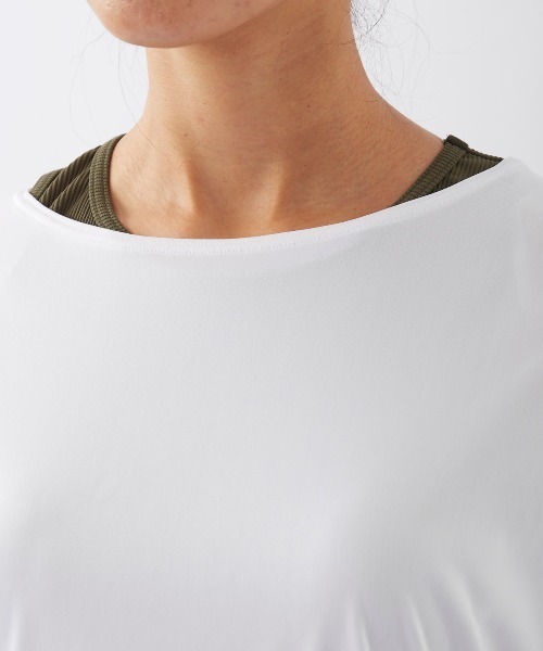 Ocean Pacific（オーシャンパシフィック）の「【OP:オーピー】レディースラッシュガード付き水着4点セット タンキニ リブ素材 ビキニ カップインキャミ 体型カバー 水陸両用　ヨガウェア ピラティス トレーニングウェア（水着・レディース・ブラック/カーキ/ブラウン/ブルー/アイボリー・MEDIUM/X-LARGE/LARGE）」の19枚目の写真