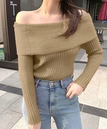 Riff（リフ）の「オフショルニットトップス（ニット/セーター）」