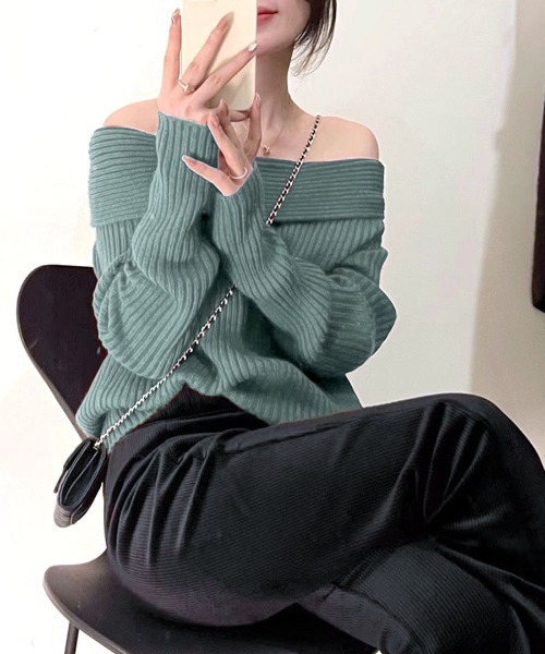 セール】オフショルニットトップス（ニット/セーター）｜Riff（リフ