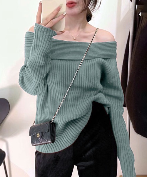 セール】オフショルニットトップス（ニット/セーター）｜Riff（リフ