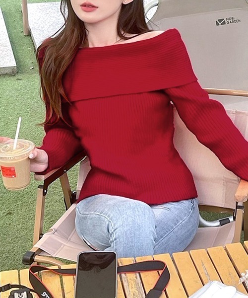 セール】オフショルニットトップス（ニット/セーター）｜Riff（リフ