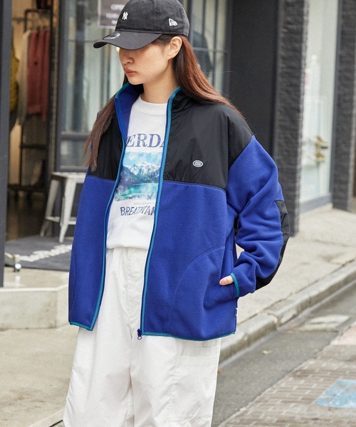 DISCUS ATHLETIC（ディスカス　アスレチック）の「DISCUS ATHLETIC/ディスカス アスレチック ロゴワッペン 配色 フリースフルジップブルゾン（ブルゾン・メンズ・ブラック/ブルー/オートミール・L/XL/M）」の20枚目の写真