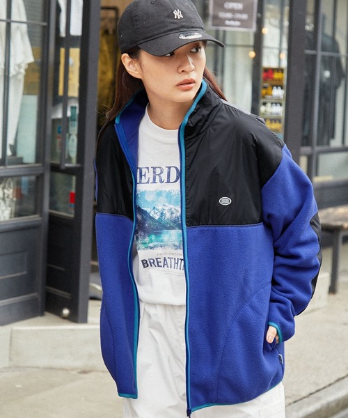 DISCUS ATHLETIC（ディスカス　アスレチック）の「DISCUS ATHLETIC/ディスカス アスレチック ロゴワッペン 配色 フリースフルジップブルゾン（ブルゾン・メンズ・ブラック/ブルー/オートミール・L/XL/M）」の21枚目の写真