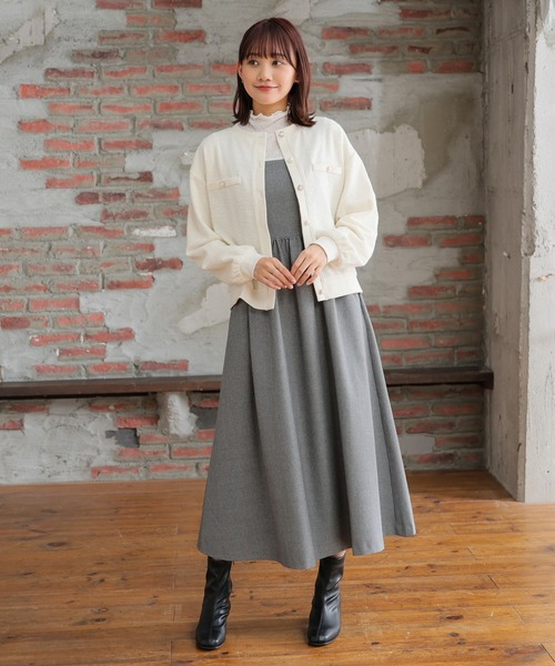 Honeys(ハニーズ)の「ジャンパースカート(ジャンパースカート・レディース・ベージュ/チャコールグレー/ブラック・M/LL/L/S/3L)」の7枚目の写真