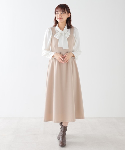 Honeys(ハニーズ)の「ジャンパースカート(ジャンパースカート・レディース・ベージュ/チャコールグレー/ブラック・M/LL/L/S/3L)」の11枚目の写真