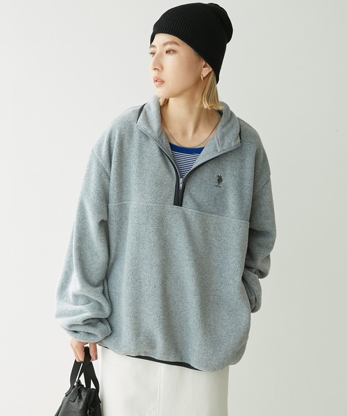 【新品】POLO フリース　刺繍　ハーフジップ　オーバーサイズ　ビックシルエット U.S. POLO ASSN.（ユーエスポロアッスン）の「U.S. POLO ASSN