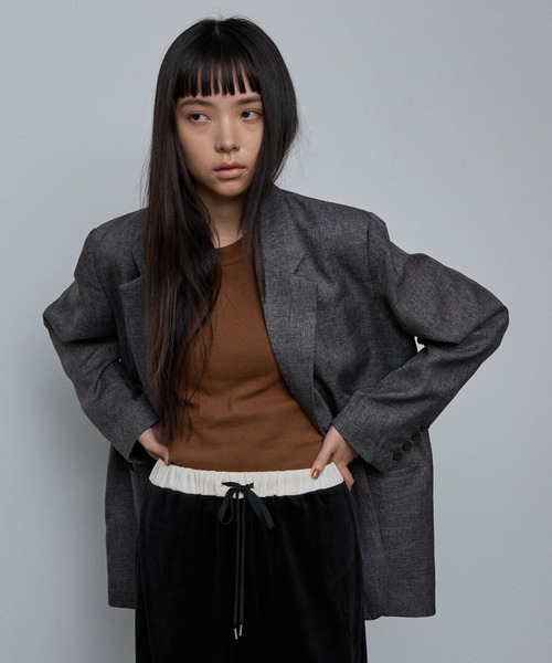 NOMINE（ノミネ）の「【ユニセックス】オーバーサイズ シャーク テーラードジャケット（テーラードジャケット・レディース・ダークオレンジ/ダークブラウン/ピンク系その他/グレー・フリー/L/M）」の12枚目の写真