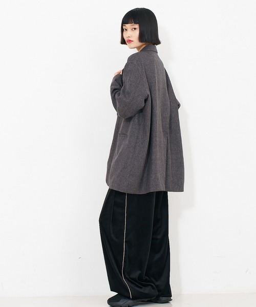 NOMINE（ノミネ）の「【ユニセックス】オーバーサイズ シャーク テーラードジャケット（テーラードジャケット・レディース・ダークオレンジ/ダークブラウン/ピンク系その他/グレー・フリー/L/M）」の21枚目の写真