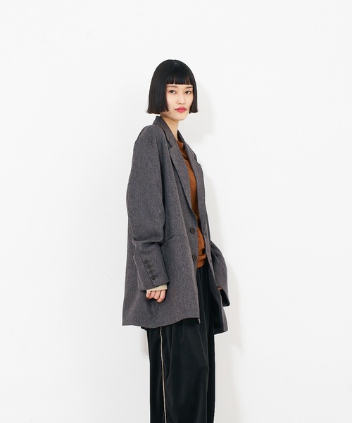 NOMINE（ノミネ）の「【ユニセックス】オーバーサイズ シャーク テーラードジャケット（テーラードジャケット・レディース・ダークオレンジ/ダークブラウン/ピンク系その他/グレー・フリー/L/M）」の19枚目の写真