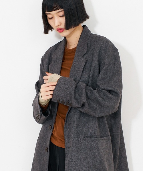 NOMINE（ノミネ）の「【ユニセックス】オーバーサイズ シャーク テーラードジャケット（テーラードジャケット・レディース・ダークオレンジ/ダークブラウン/ピンク系その他/グレー・フリー/L/M）」の5枚目の写真