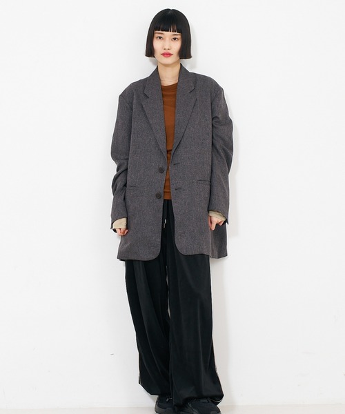 NOMINE（ノミネ）の「【ユニセックス】オーバーサイズ シャーク テーラードジャケット（テーラードジャケット・レディース・ダークオレンジ/ダークブラウン/ピンク系その他/グレー・フリー/L/M）」の14枚目の写真