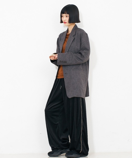 NOMINE（ノミネ）の「【ユニセックス】オーバーサイズ シャーク テーラードジャケット（テーラードジャケット・レディース・ダークオレンジ/ダークブラウン/ピンク系その他/グレー・フリー/L/M）」の13枚目の写真