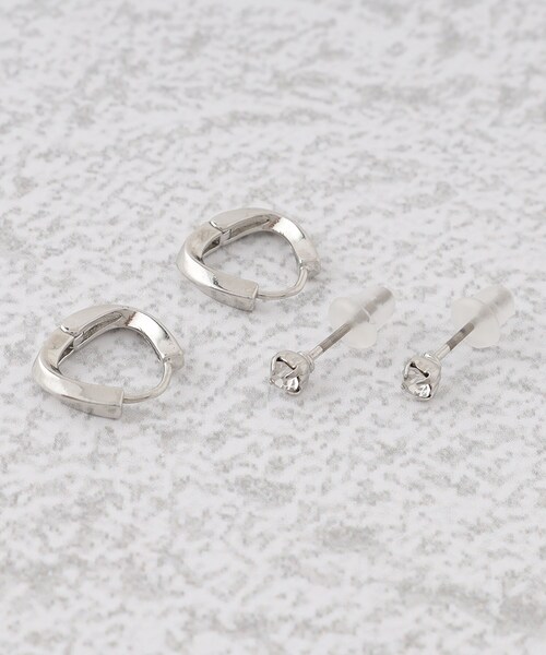 grove(グローブ)の「◆メタルビジューセットピアス(ピアス(両耳用)・レディース・ゴールド/ピンクゴールド/シルバー・00)」の4枚目の写真