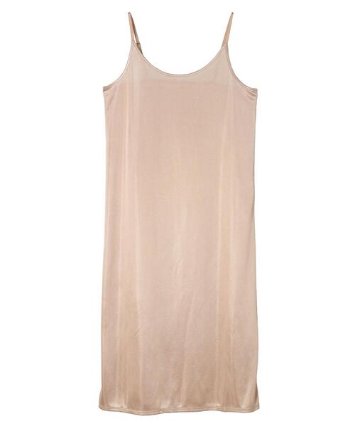 Green　Parks（グリーンパークス）の「静電気防止インナーキャミワンピース（インナーウェア/肌着・レディース・ベージュ/ブラック・FREE）」の2枚目の写真