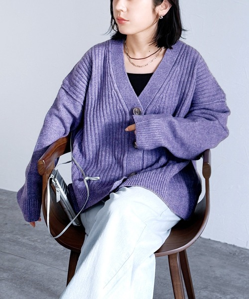 セール】長袖Vネックニットカーディガン（カーディガン/ボレロ）｜reca