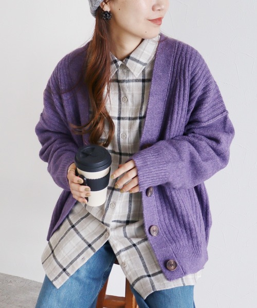 長袖Vネックニットカーディガン（カーディガン/ボレロ）｜reca（レカ