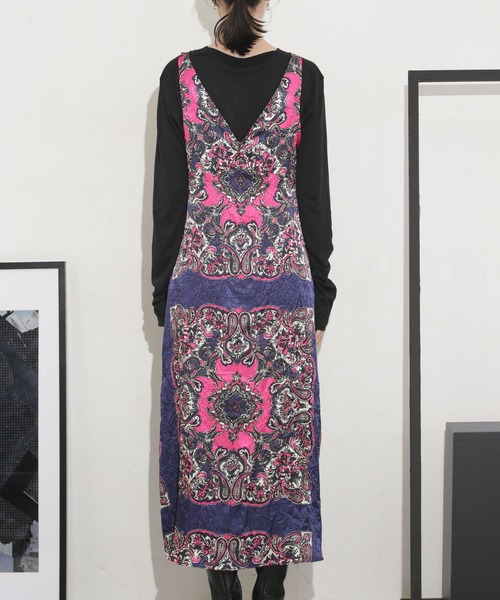 NOMA t.d.(ノーマティーディー)の「NOMA t.d./Wrinkled Slip Dress(ワンピース・レディース・ネイビー・2)」の9枚目の写真