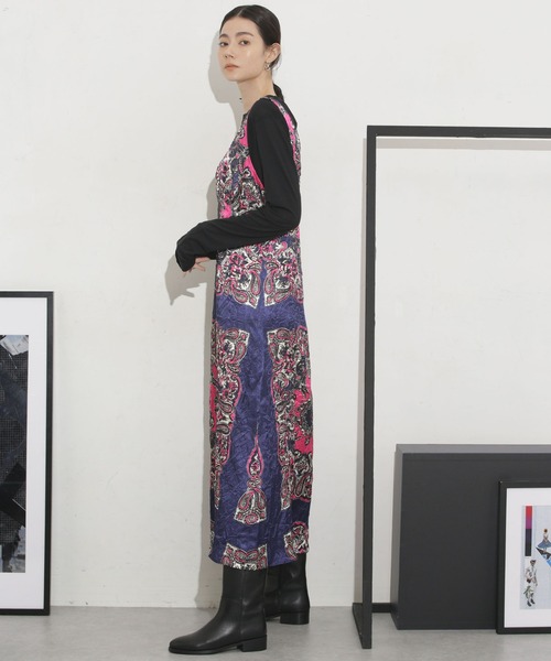 NOMA t.d.(ノーマティーディー)の「NOMA t.d./Wrinkled Slip Dress(ワンピース・レディース・ネイビー・2)」の6枚目の写真