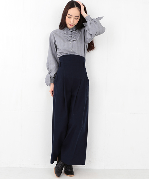 Ray BEAMS(レイビームス)の「RBS / グレンチェック リボンカフス ブラウス(シャツ/ブラウス・レディース・グレー・0/1)」の5枚目の写真