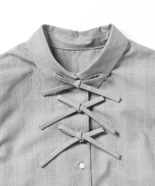 Ray BEAMS(レイビームス)の「RBS / グレンチェック リボンカフス ブラウス(シャツ/ブラウス・レディース・グレー・0/1)」の12枚目の写真