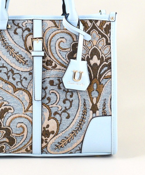 U（ユー）の「ペイズリー ジュリアングル トートバッグ Mサイズ（トートバッグ・レディース・ブルー/ベージュ/グリーン系その他/クリーム/ネイビー/ライトブルー・FREE）」の9枚目の写真
