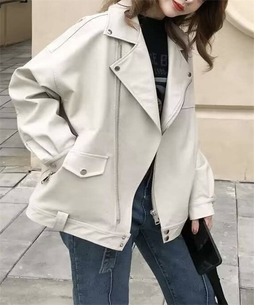 FREE STYLISTS(フリー スタイリスト)の「レザーライダースジャケット(ライダースジャケット・レディース・ブラック/オフホワイト・L/M)」の7枚目の写真