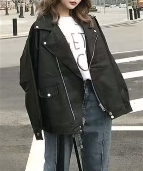 FREE STYLISTS(フリー スタイリスト)の「レザーライダースジャケット(ライダースジャケット・レディース・ブラック/オフホワイト・L/M)」の12枚目の写真