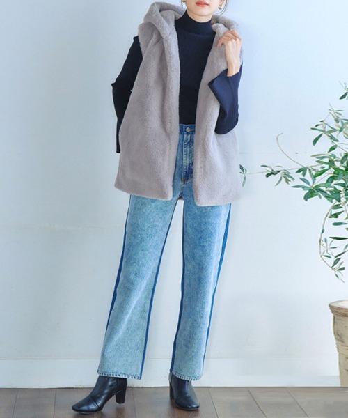 フード付きファーベスト（ベスト）｜ANOTHER S（アナザーエス）の