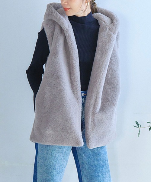 フード付きファーベスト（ベスト）｜ANOTHER S（アナザーエス）の