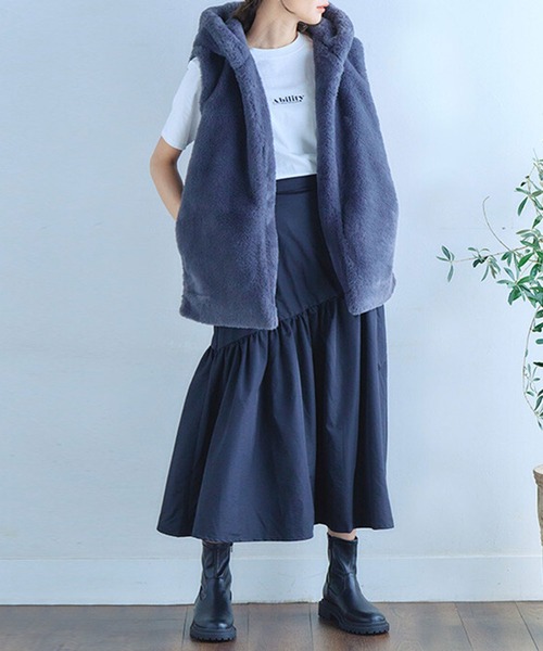 フード付きファーベスト（ベスト）｜ANOTHER S（アナザーエス）の