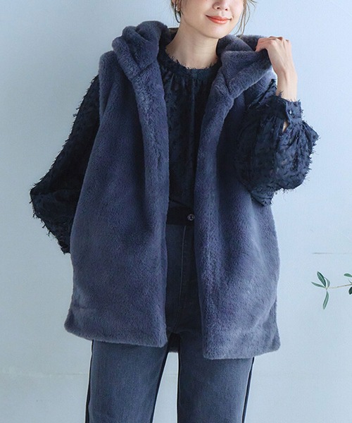 フード付きファーベスト（ベスト）｜ANOTHER S（アナザーエス）の