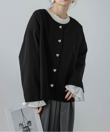 前後2wayハートボタンショートコート