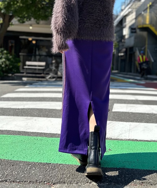 mi via loca（ミヴィアロカ）の「サイドラインジャージタイトスカート（スカート・レディース・パープル/ブラック/ネイビー/グレー・FREE）」の7枚目の写真