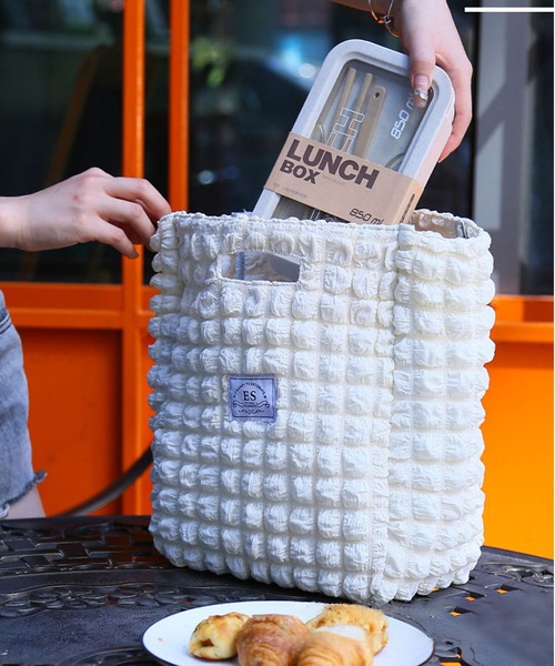 LA VORAGINE（ラ ヴォラジネ）の「【保温･保冷】ポップコーン ランチバッグ/お弁当バッグ（お弁当箱・レディース・イエロー/ブラウン/ホワイト・FREE）」の2枚目の写真