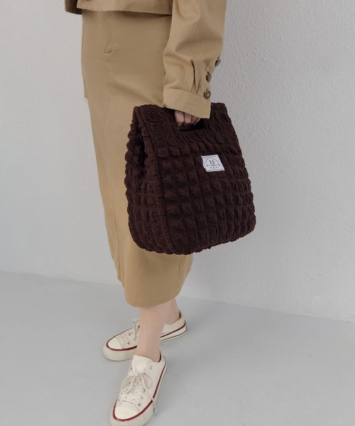 LA VORAGINE（ラ ヴォラジネ）の「【保温･保冷】ポップコーン ランチバッグ/お弁当バッグ（お弁当箱・レディース・イエロー/ブラウン/ホワイト・FREE）」の5枚目の写真