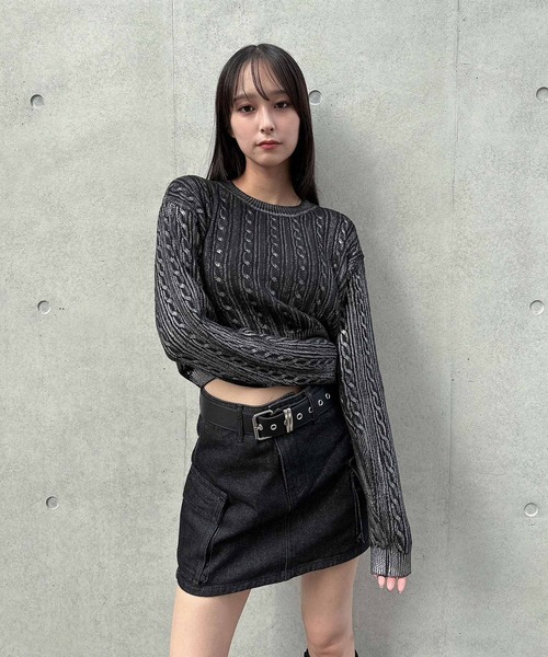 ENVYM（アンビー）の「デニムカーゴスカート（デニムスカート・レディース・ブルー/ブラック・MEDIUM/SMALL）」の11枚目の写真