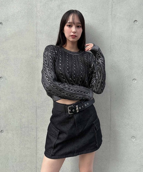 ENVYM（アンビー）の「デニムカーゴスカート（デニムスカート・レディース・ブルー/ブラック・MEDIUM/SMALL）」の22枚目の写真