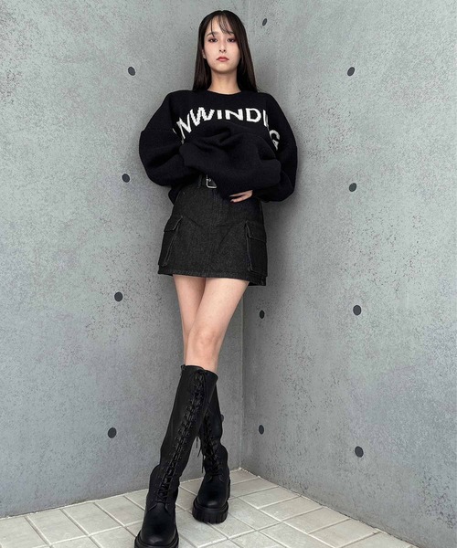 ENVYM（アンビー）の「デニムカーゴスカート（デニムスカート・レディース・ブルー/ブラック・MEDIUM/SMALL）」の17枚目の写真