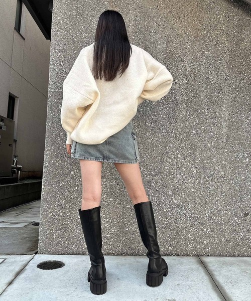 ENVYM（アンビー）の「デニムカーゴスカート（デニムスカート・レディース・ブルー/ブラック・MEDIUM/SMALL）」の20枚目の写真