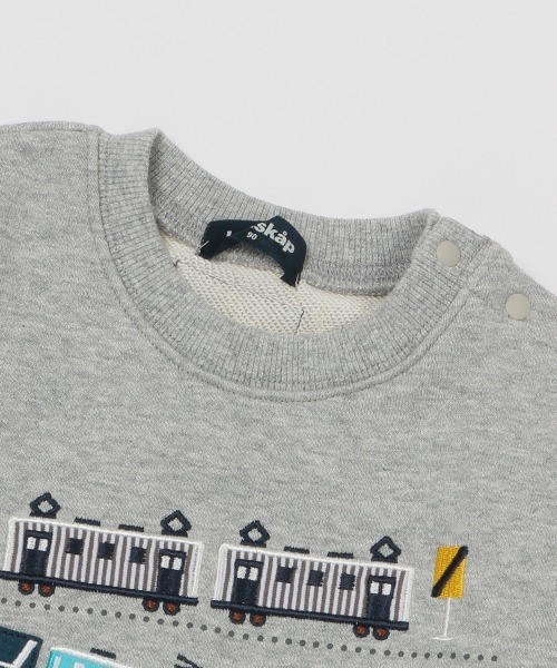 kladskap（クレードスコープ）の「電車アップリケトレーナー（スウェット・キッズ・トップグレー/グリーン/マスタード・90cm/100cm/120cm/80ｃｍ/110cm）」の5枚目の写真