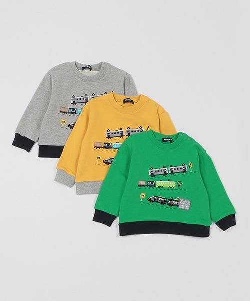kladskap（クレードスコープ）の「電車アップリケトレーナー（スウェット・キッズ・トップグレー/グリーン/マスタード・90cm/100cm/120cm/80ｃｍ/110cm）」の11枚目の写真