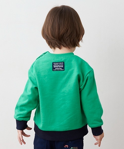 kladskap（クレードスコープ）の「電車アップリケトレーナー（スウェット・キッズ・トップグレー/グリーン/マスタード・90cm/100cm/120cm/80ｃｍ/110cm）」の16枚目の写真