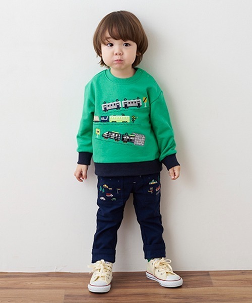 kladskap（クレードスコープ）の「電車アップリケトレーナー（スウェット・キッズ・トップグレー/グリーン/マスタード・90cm/100cm/120cm/80ｃｍ/110cm）」の15枚目の写真