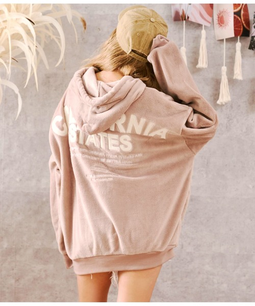 anap mimpi(アナップミンピ)の「コーデュロイ刺繍シャギーボアフーディー(パーカー・レディース・ピンクベージュ/モカ・FREE)」の13枚目の写真