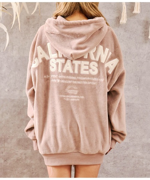 anap mimpi(アナップミンピ)の「コーデュロイ刺繍シャギーボアフーディー(パーカー・レディース・ピンクベージュ/モカ・FREE)」の20枚目の写真