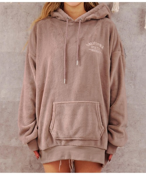 anap mimpi(アナップミンピ)の「コーデュロイ刺繍シャギーボアフーディー(パーカー・レディース・ピンクベージュ/モカ・FREE)」の19枚目の写真