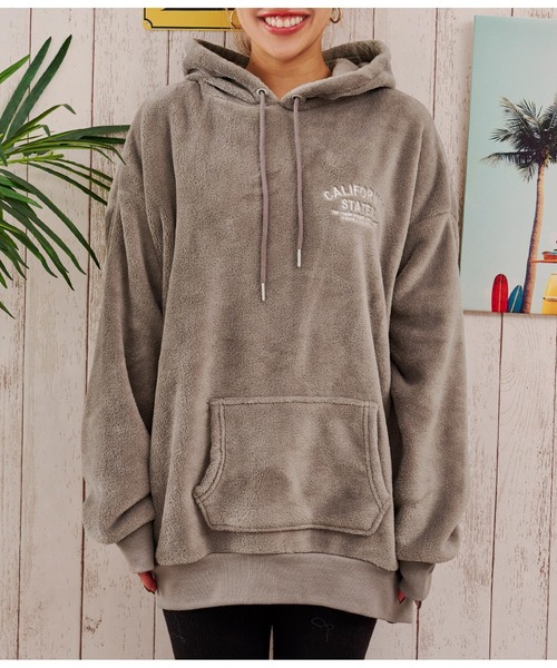 anap mimpi(アナップミンピ)の「コーデュロイ刺繍シャギーボアフーディー(パーカー・レディース・ピンクベージュ/モカ・FREE)」の18枚目の写真