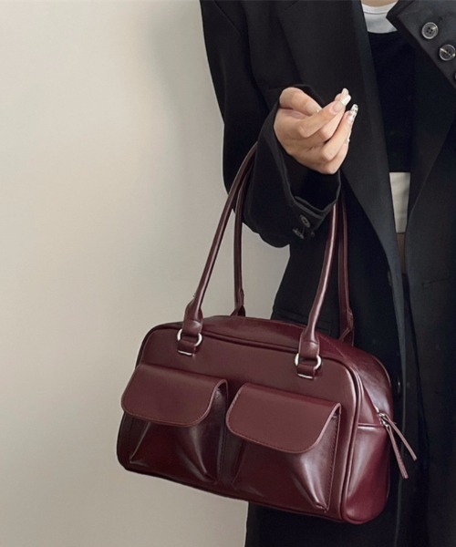 Ritzy(リッツィー)の「2つポケット ハンドバック(ハンドバッグ・レディース・ブラック/ブラウン/サックスブルー/ワイン・FREE)」の4枚目の写真
