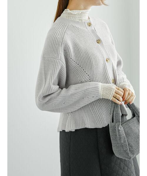 Te chichi（テチチ）の「ペプラムニットカーディガン（カーディガン